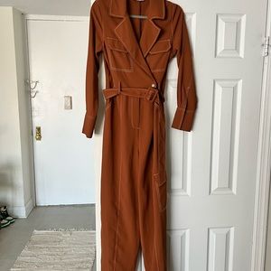 Top shop brown jumpsuit